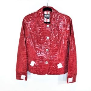Berek Women's Lipstick Red Patent Leather Jacket L